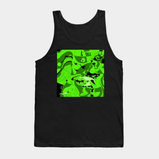 green the garden of earthly delights in ecopop aesthetic kaiju mexican remix art Tank Top